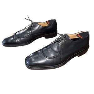 Cole Haan Black Leather Apron Toe Derby Oxford Lace Up Dress Shoes Mens 11M